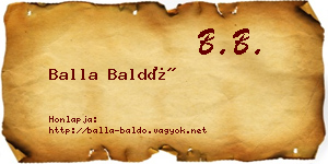 Balla Baldó névjegykártya